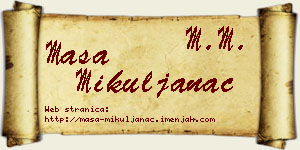 Maša Mikuljanac vizit kartica